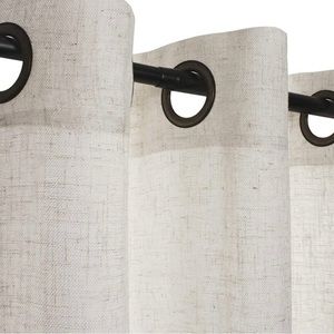 Natural Linen Blend Semi Sheer Light Filtering Drapes